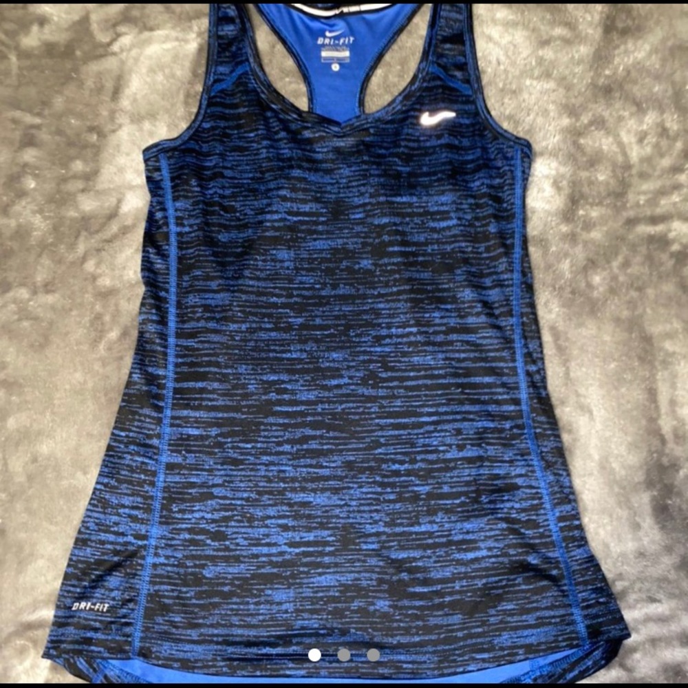 NIKE Women’s Black & Blue Dri Fit Tank Top